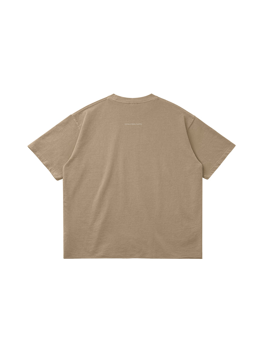 ZACKIE OH T-SHIRT IN COTTON LOOP BACK JERSEY — SAND