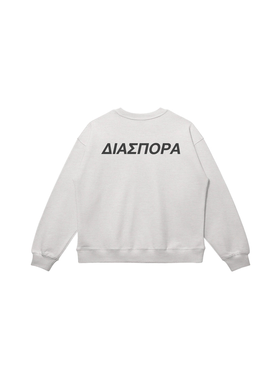 DIASPORA CREW NECK IN HEAVY COTTON FRENCH TERRY — HEATHER GREY