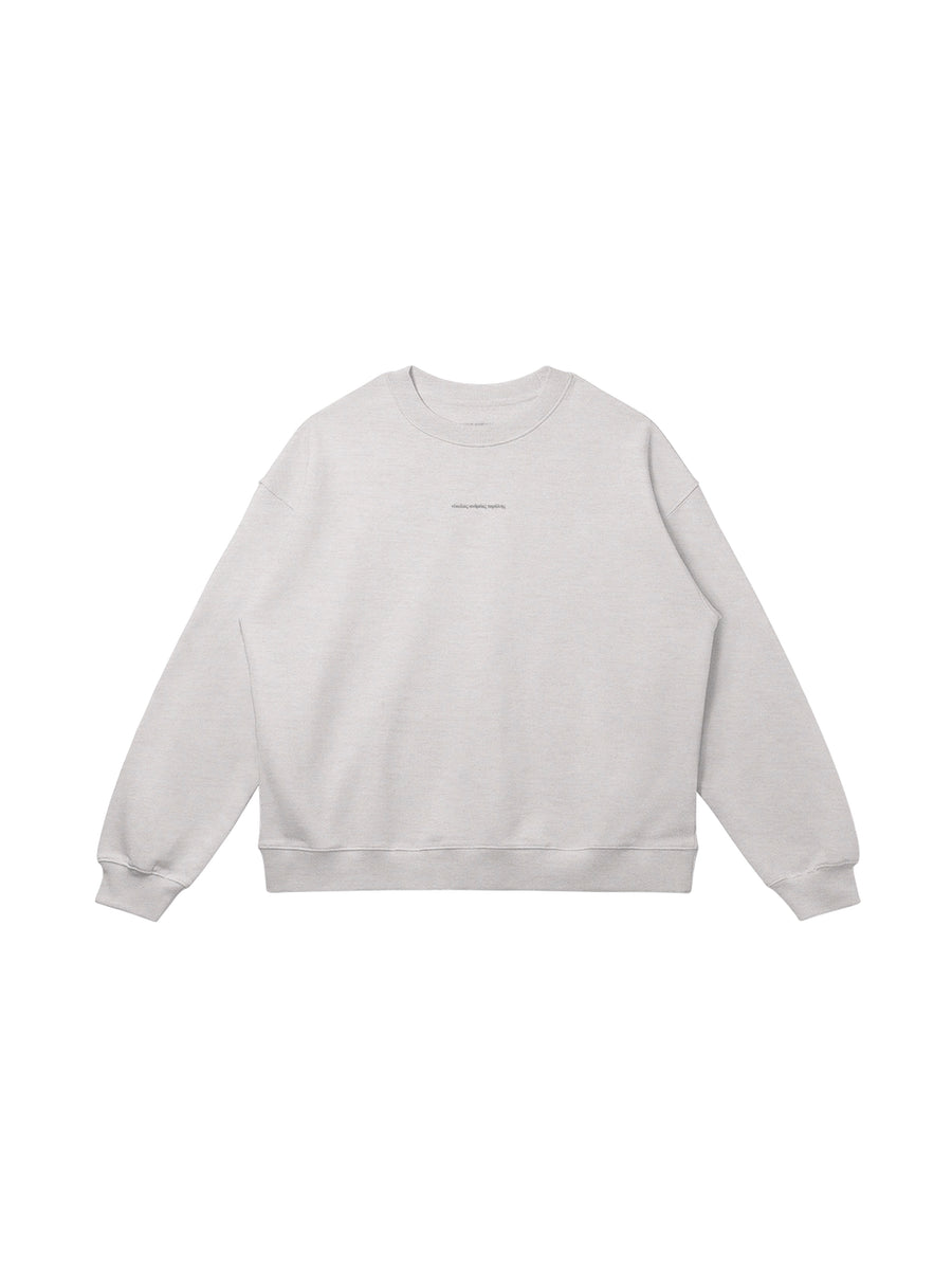 DIASPORA CREW NECK IN HEAVY COTTON FRENCH TERRY — HEATHER GREY