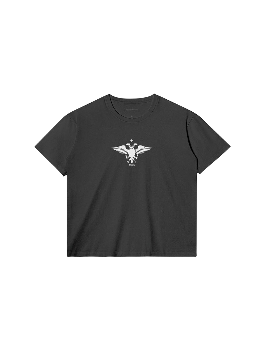 EPIRUS EAGLE T-SHIRT IN COTTON JERSEY — BLACK