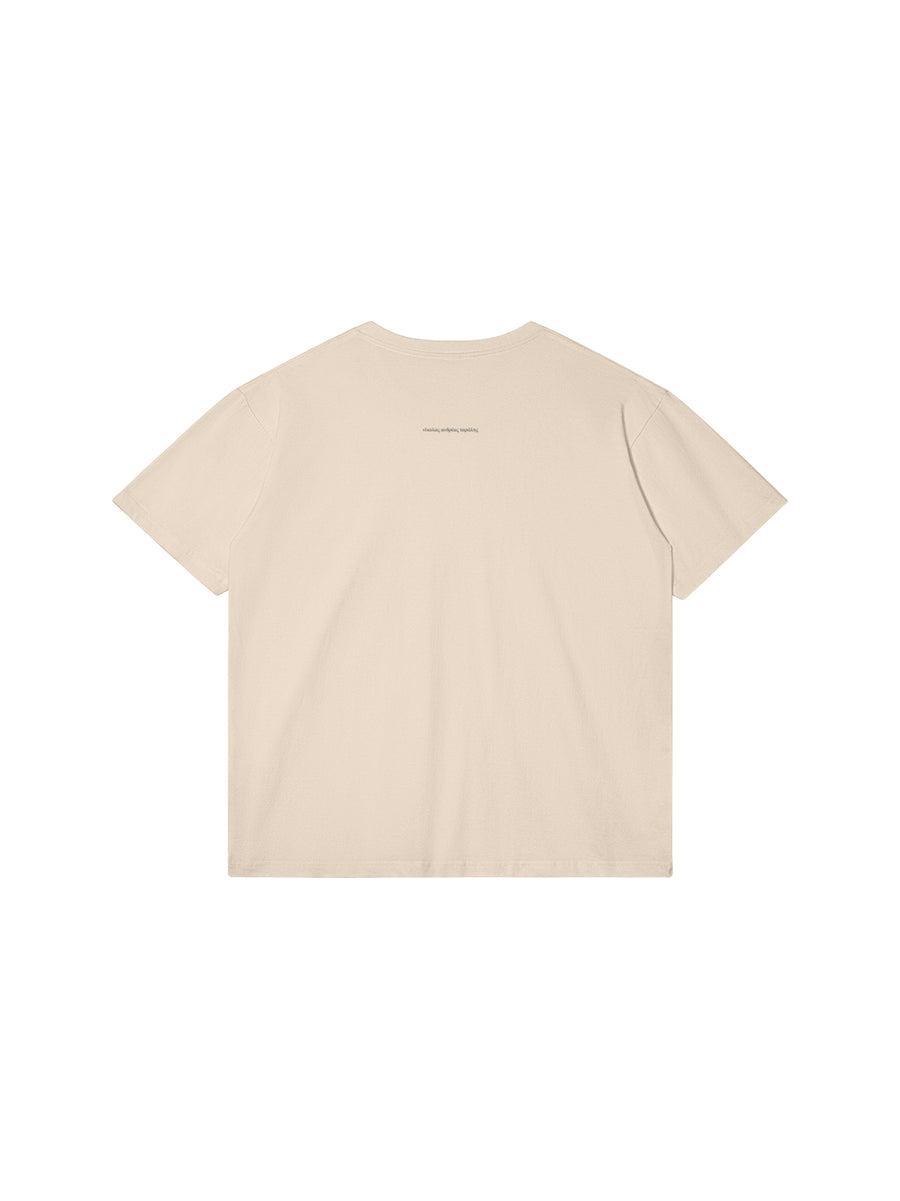 EPIRUS EAGLE T-SHIRT IN COTTON JERSEY — LIGHT BEIGE