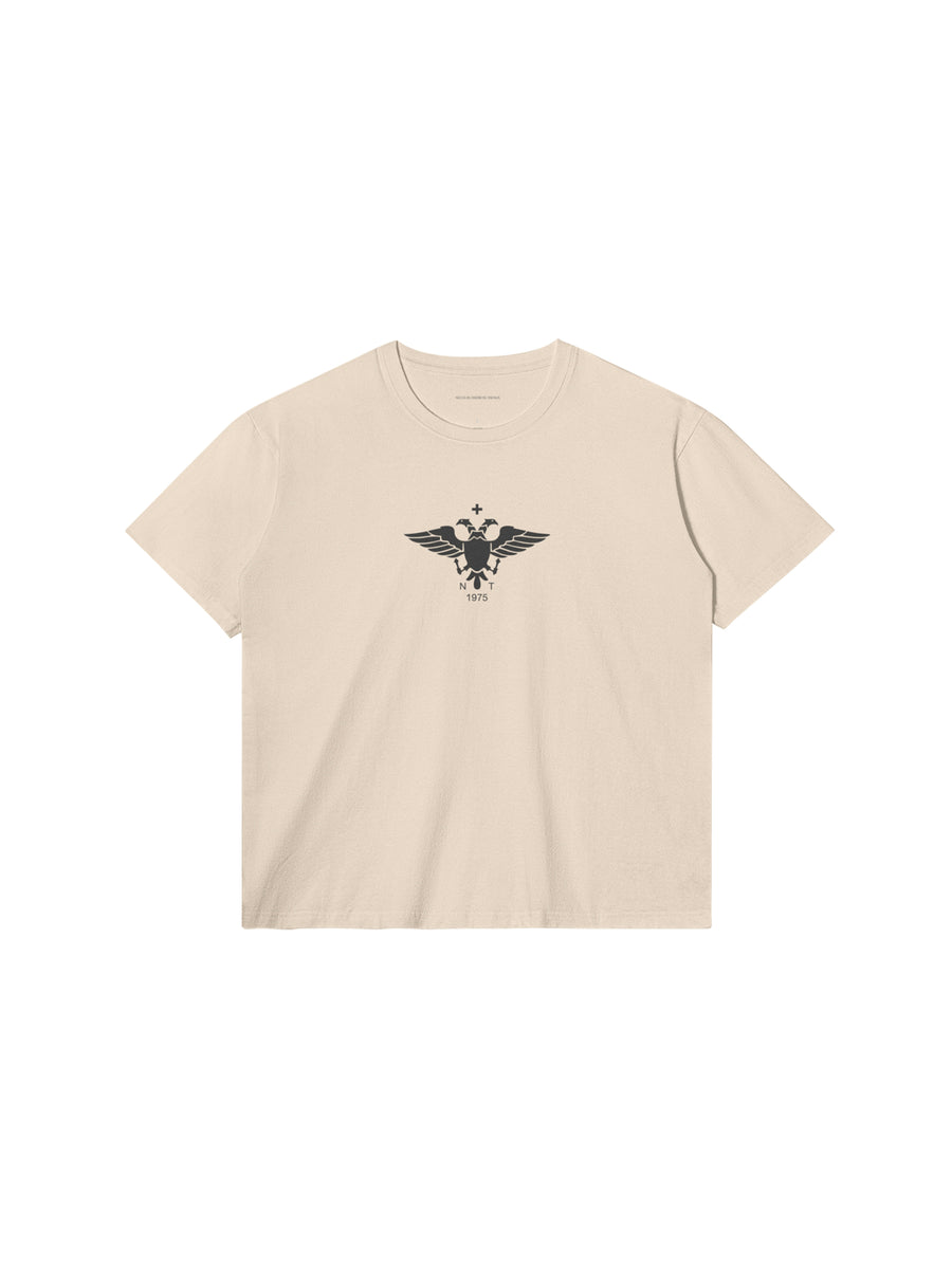 EPIRUS EAGLE T-SHIRT IN COTTON JERSEY — LIGHT BEIGE