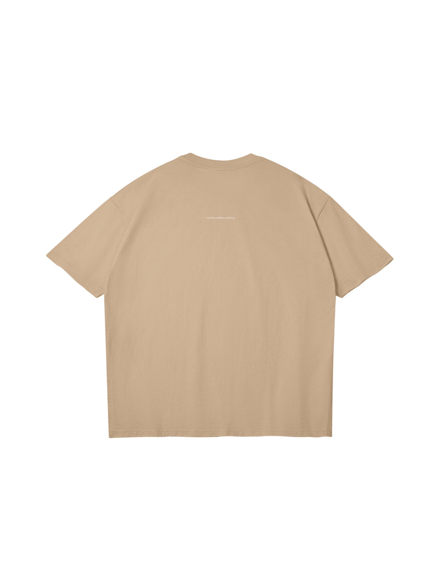 FREEDOM OR DEATH T-SHIRT IN COTTON JERSEY — SAND