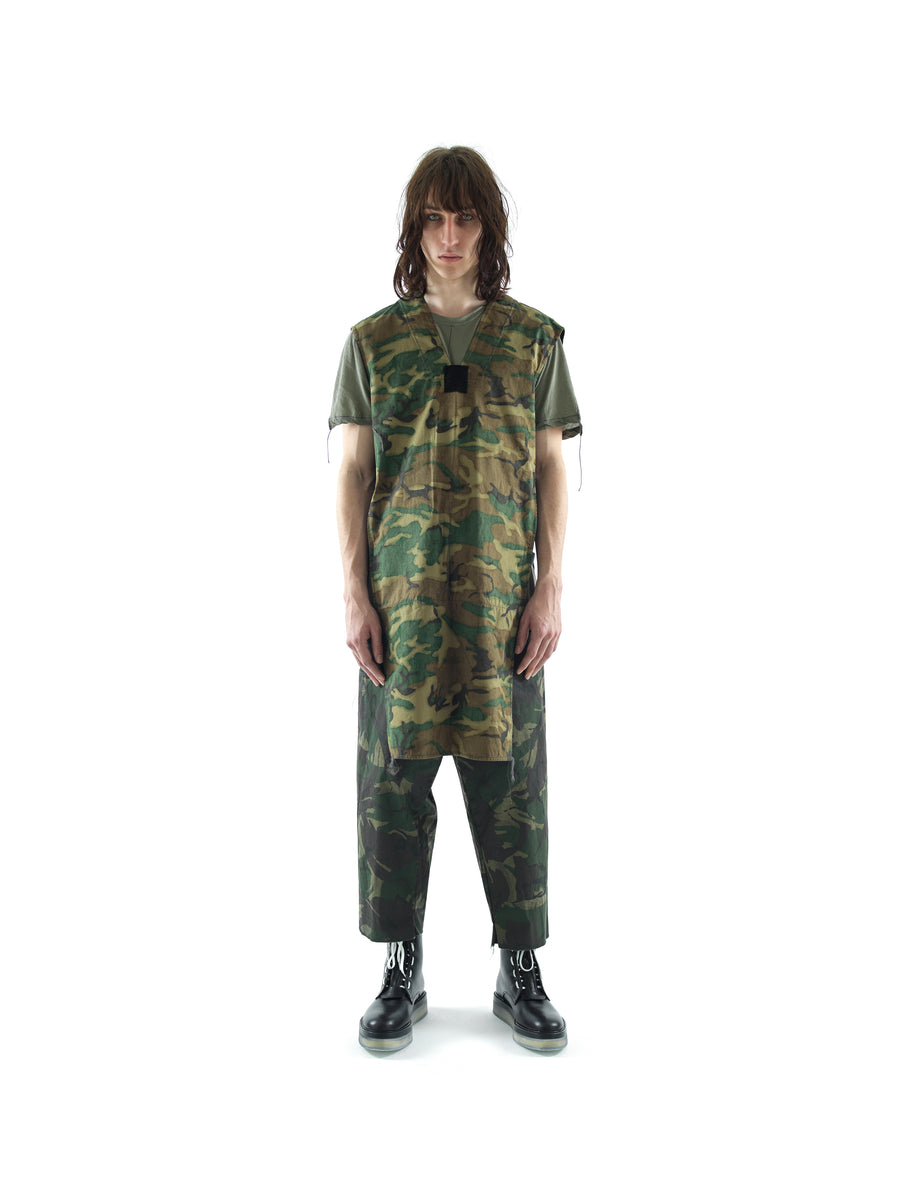 LÉGIONNAIRE TUNIC IN CAMOUFLAGE COTTON RIPSTOP — MOSS