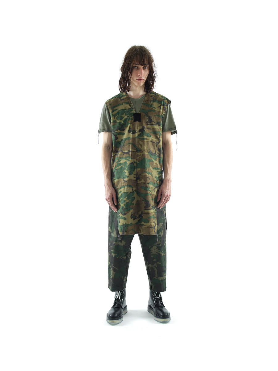 LÉGIONNAIRE TUNIC IN CAMOUFLAGE COTTON RIPSTOP — MOSS