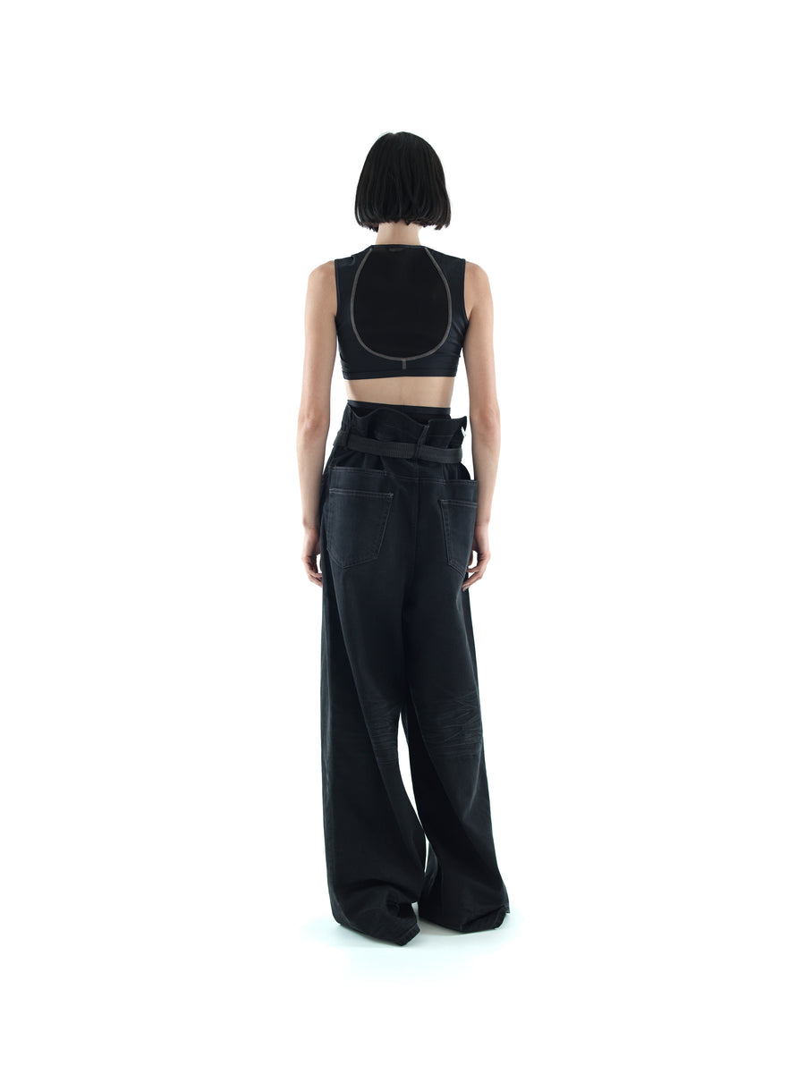 AGED DENIM OVERSIZED SKATER JEAN, HERITAGE RING DENIM — BLACK