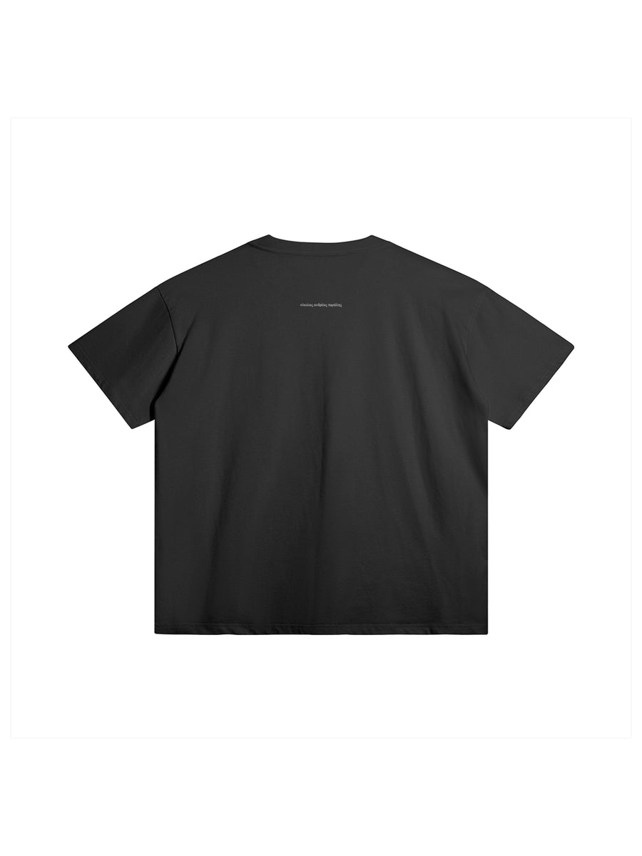 SLOGAN POEM T-SHIRT IN COTTON JERSEY — BLACK