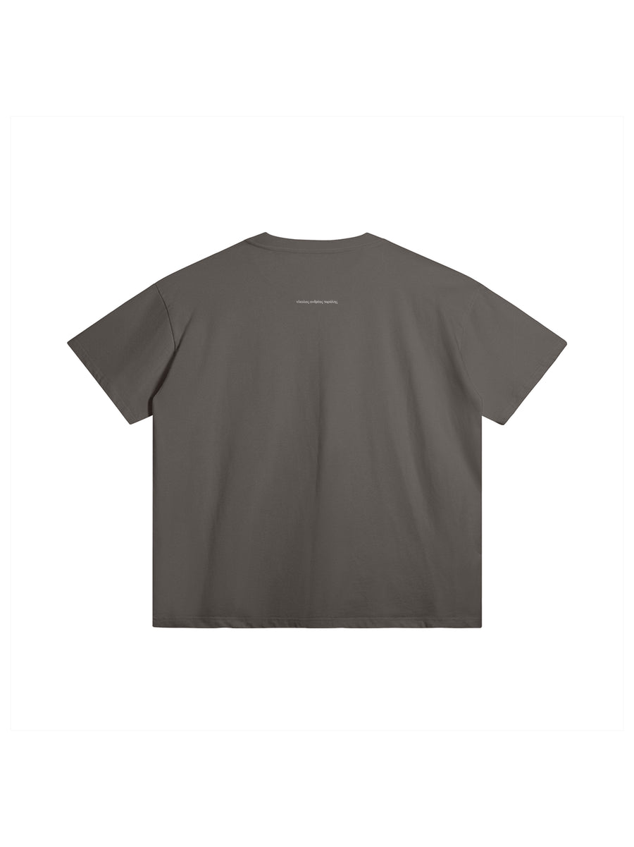 SLOGAN POEM T-SHIRT IN COTTON JERSEY — GREY