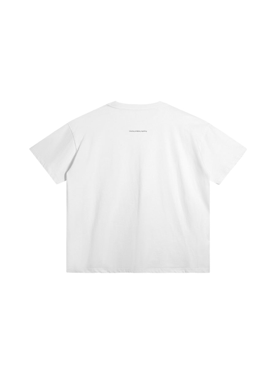 SLOGAN POEM T-SHIRT IN COTTON JERSEY — WHITE