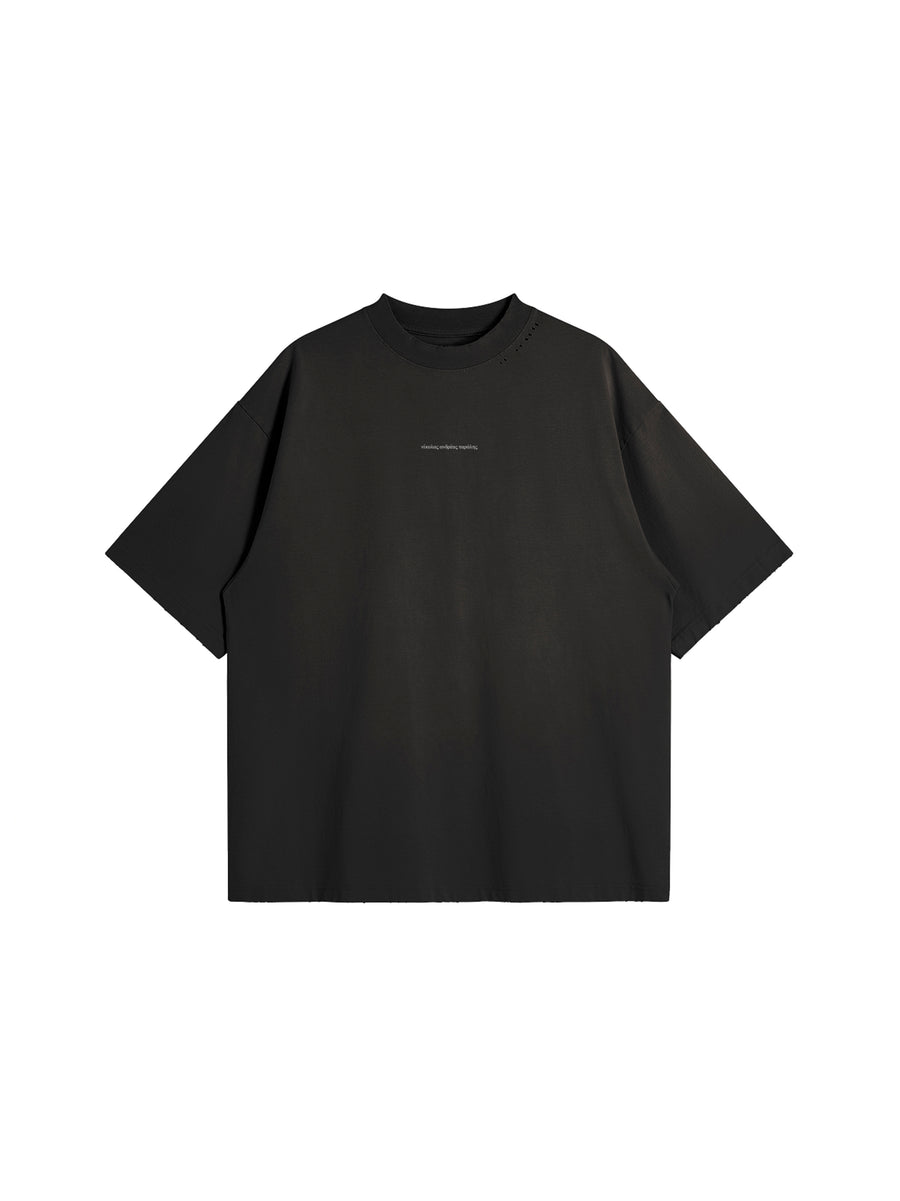 PROTECT AND SURVIVE T-SHIRT IN COTTON JERSEY — BLACK