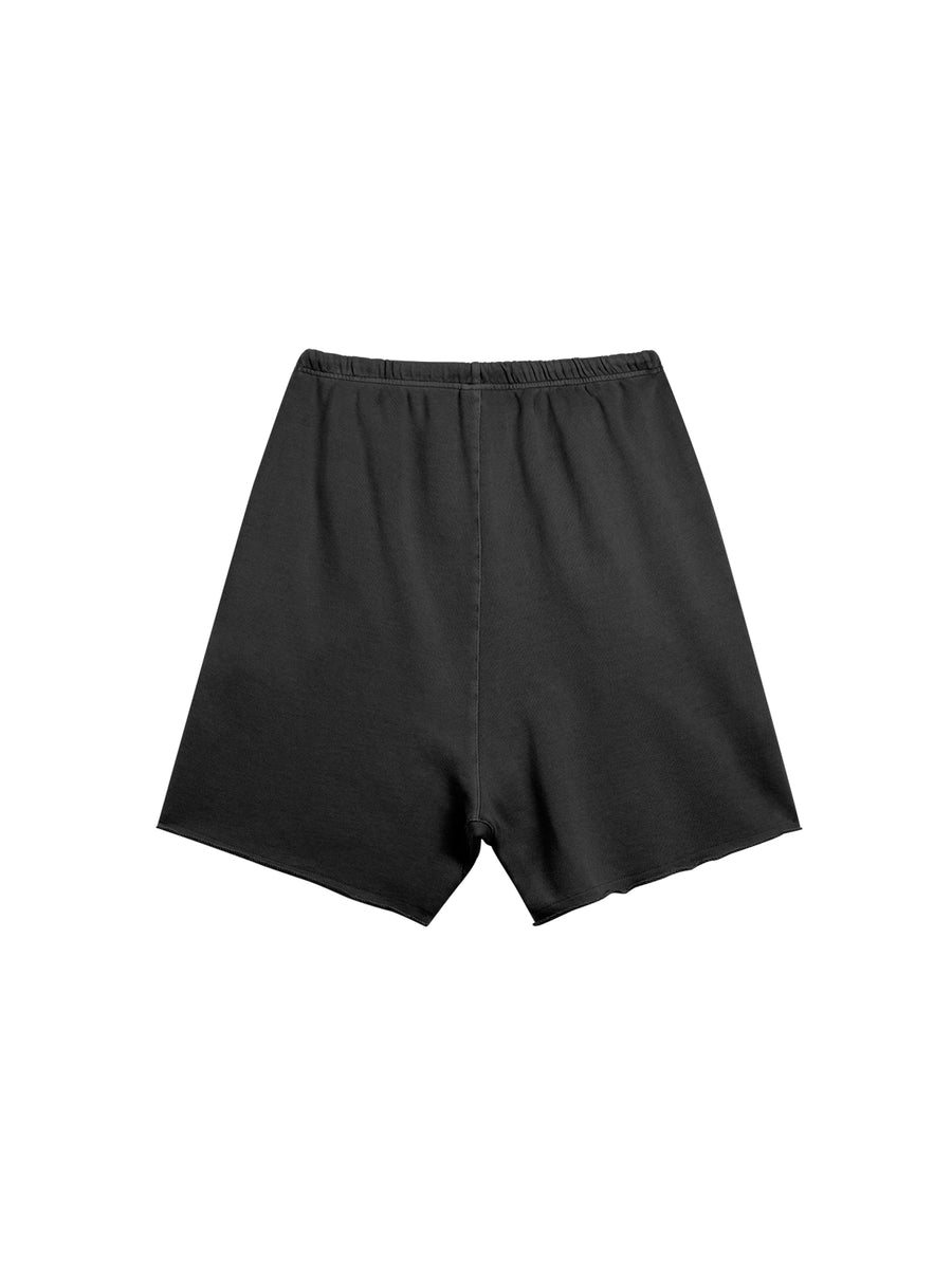 EPIRUS EAGLE SWEATSHORTS IN HEAVY COTTON FRENCH TERRY — BLACK