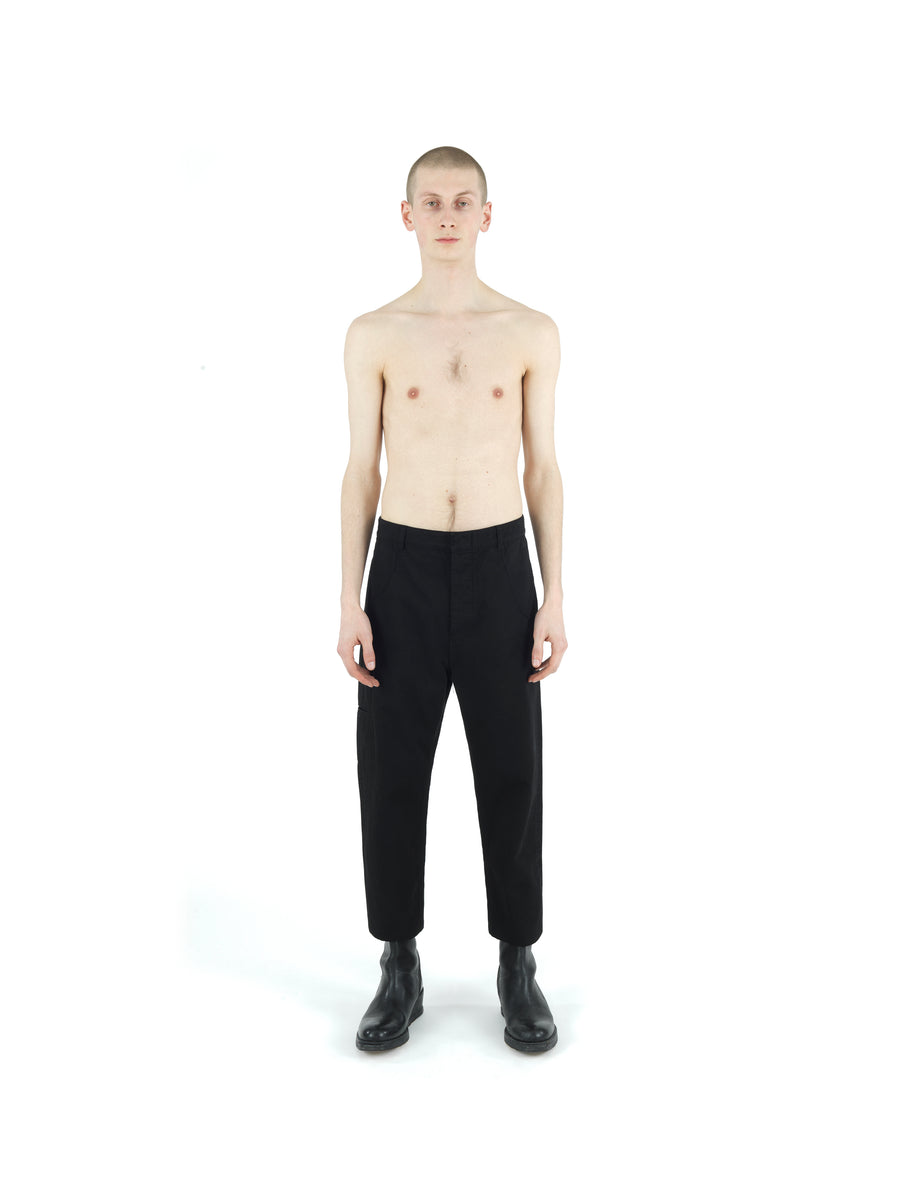 HERITAGE DRILL LOWERED CROTCH CHINO — BLACK