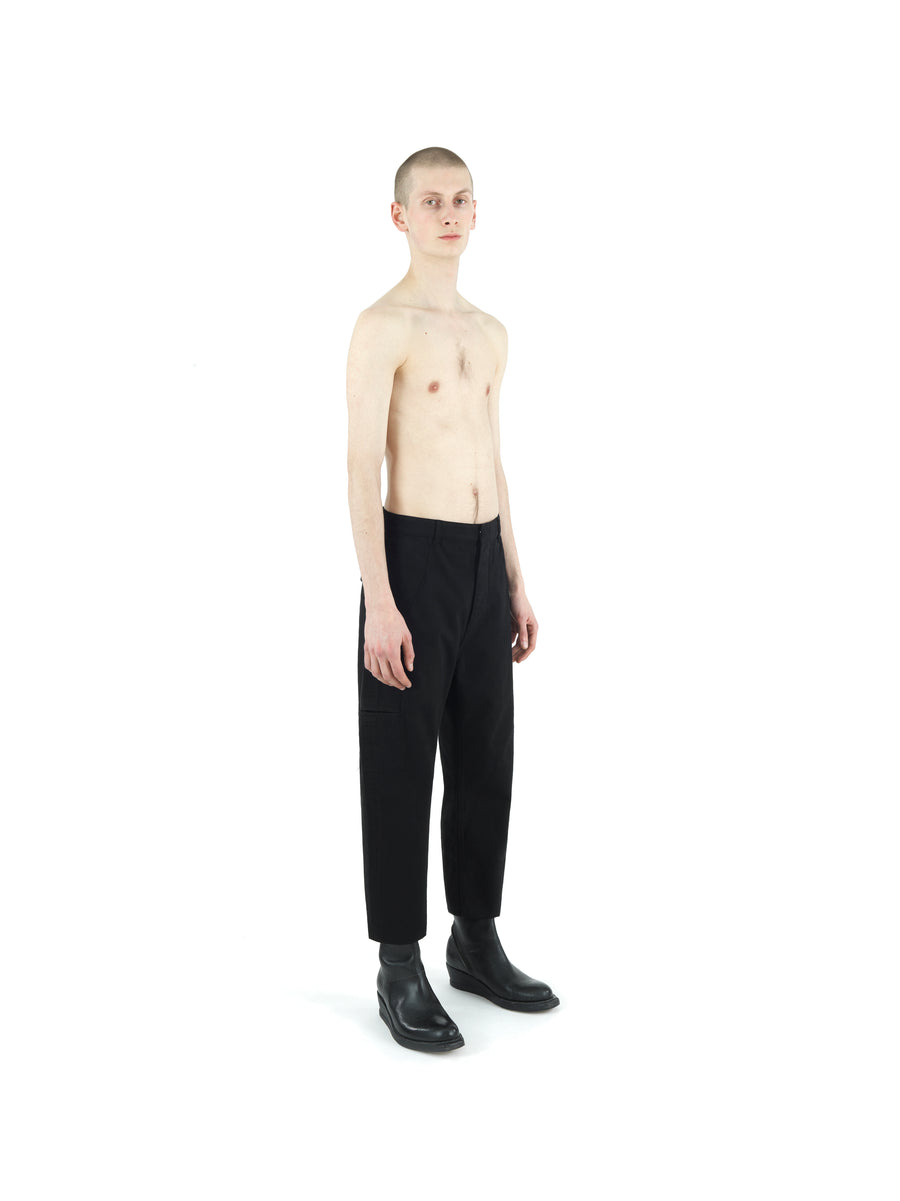 HERITAGE DRILL LOWERED CROTCH CHINO — BLACK