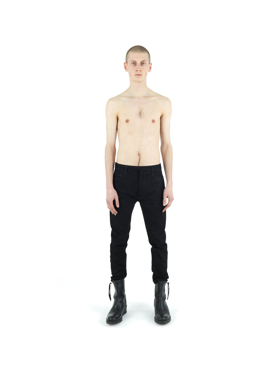 STRAIGHT FIT JEAN, RAW HERITAGE RING DENIM — BLACK