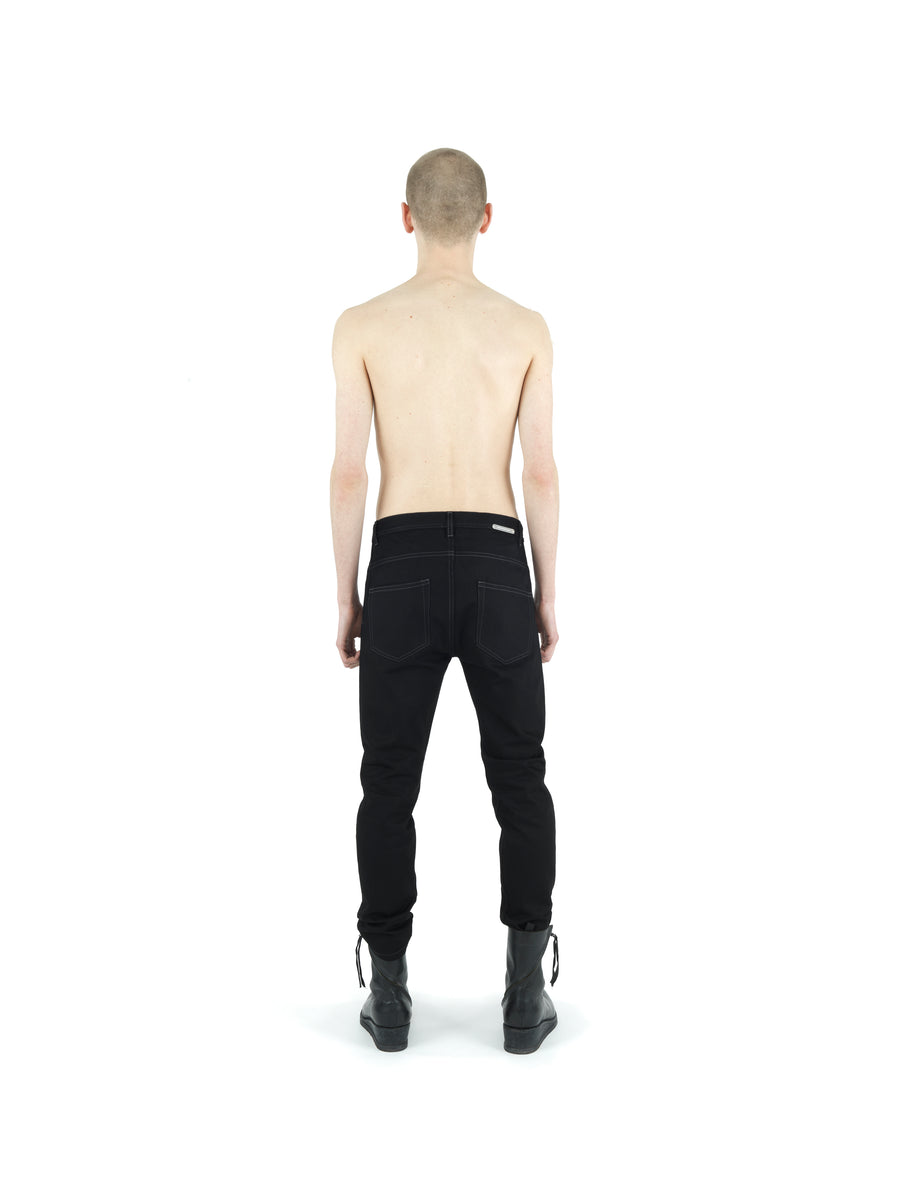 STRAIGHT FIT JEAN, RAW HERITAGE RING DENIM — BLACK